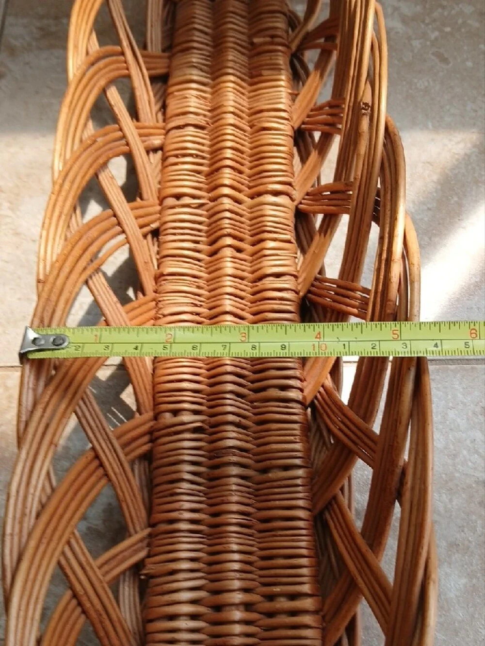 Hand Crafted Woven Rattan Basket - Natural Brown
